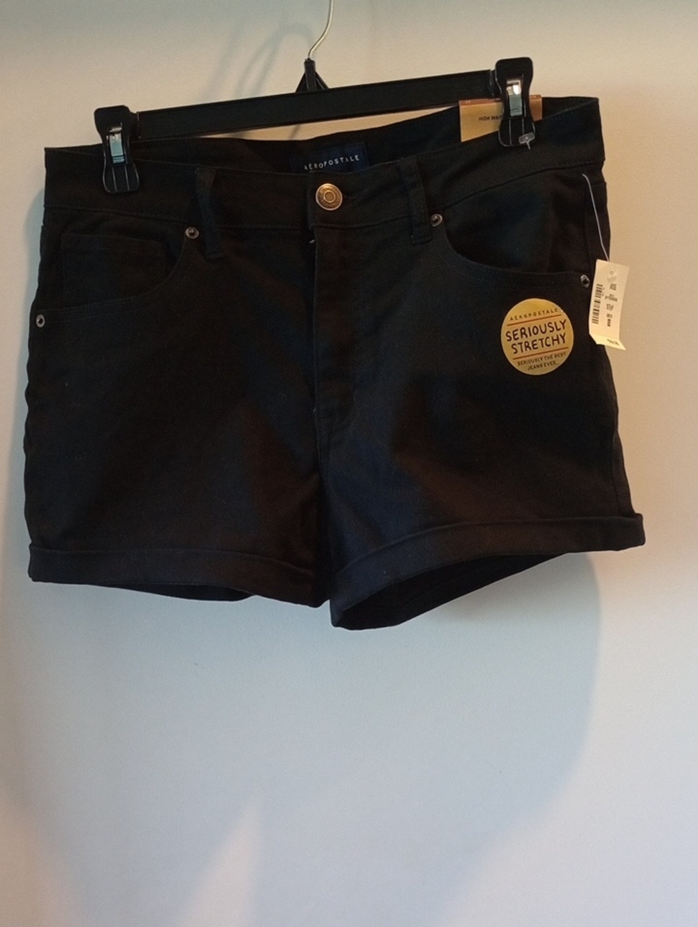Aeropostale Black Stretch Jean Shorts Size 12